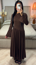 Long Sleeve Combined Skirt Dress