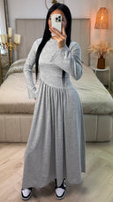 Long Sleeve Combined Skirt Dress