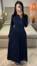 Long Sleeve Combined Skirt Dress