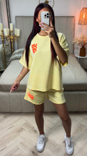 Love Soft Material Tee+Shorts Set