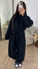 Luxe Bouclé Maxi Coat met Ceintuur
