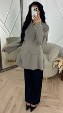 Luxe Oversized Blazer met Achterknoopdetail