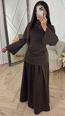 Luxe Rok Set met Hoge Hals en Taillelint