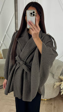 Luxe Teddy Poncho met Tailleceintuur