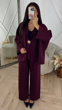 Luxe Viscose Two-Piece Set met Gouden Broche