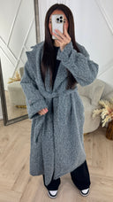 Luxe Wool Touch Maxi Coat met Ceintuur