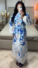 Maxi Bloemenjurk met Knoopsluiting en Ceintuur