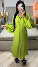 Maxi Blousejurk met Ceintuur & Ruches Mouwen