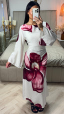 Maxi Jurk met Bloemenprint en Strikdetail