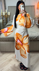 Maxi Jurk met Bloemenprint en Strikdetail