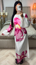 Maxi Jurk met Bloemenprint en Strikdetail