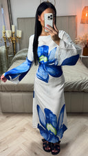 Maxi Jurk met Bloemenprint en Strikdetail