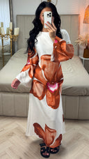 Maxi Jurk met Bloemenprint en Strikdetail