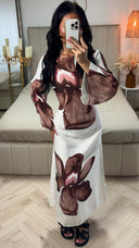 Maxi Jurk met Bloemenprint en Strikdetail