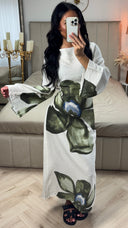 Maxi Jurk met Bloemenprint en Strikdetail