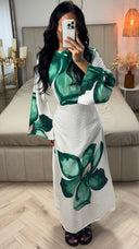 Maxi Jurk met Bloemenprint en Strikdetail