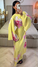 Maxi Jurk met Bloemenprint en Wijde Mouwen – Viscoseblend