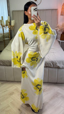 Maxi Jurk met Bloemenprint en Wijde Mouwen – Viscoseblend