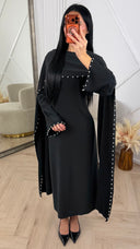 Maxi Jurk met Cape-Effect en Parel Details