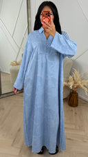 Maxi Jurk met Jacquard Structuur en Kraag MT5713