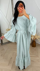 Maxi Jurk met Vichy Ruit en Taillekoord