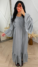 Maxi Jurk met Vichy Ruit en Taillekoord