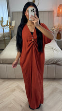 Maxi Jurk van Viscose met Sierknoopdetails