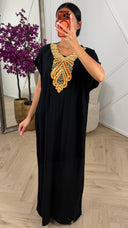 Maxi Kaftan Jurk met Luxe Borduursel en Viscose 1896
