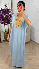 Maxi Kaftan Jurk met Luxe Borduursel en Viscose 1896