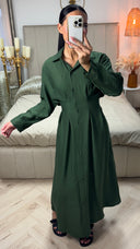 Maxi Overhemdjurk met Kreukstructuur & Getailleerd Ceintuur