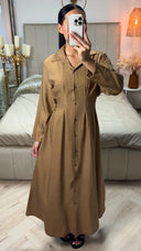 Maxi Overhemdjurk met Kreukstructuur & Getailleerd Ceintuur