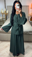 Maxi Rok & Vetersluiting Top Set met Ceintuur – Viscoseblend