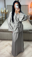 Maxi Rok & Vetersluiting Top Set met Ceintuur – Viscoseblend