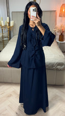 Maxi Rok & Vetersluiting Top Set met Ceintuur – Viscoseblend