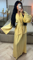 Maxi Rok & Vetersluiting Top Set met Ceintuur – Viscoseblend