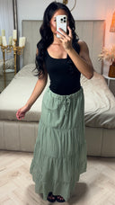 Maxi Rok met Laagjes en Elastische Taille