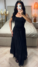 Maxi Rok met Laagjes en Elastische Taille