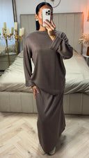 Maxi Two-Piece Set met Rok en Wijde Mouwen