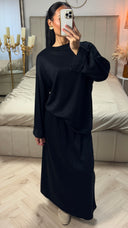 Maxi Two-Piece Set met Rok en Wijde Mouwen