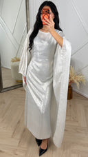 Metallic Maxi Avondjurk met Cape Mouwen