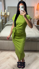 Midi Jurk met Strikdetail – Viscosemix en Stretch