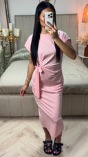 Midi Jurk met Strikdetail – Viscosemix en Stretch