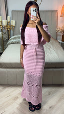 Off Shoulder Anglaise Broderie Tie Belt Dress