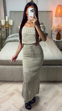 Off Shoulder Anglaise Broderie Tie Belt Dress