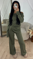 Off Shoulder Winter Two-Piece Set