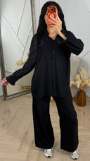 Oversized Blouse Set met Wide Leg Broek – MT020