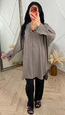Oversized Blouse Tuniek met Knoopsluiting