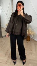 Oversized Blouse met Kantdetail en Losvallende Fit