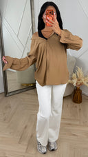 Oversized Blouse met Kraag en Borstzak MT021
