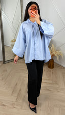 Oversized Blouse met Wijde Mouwen en Borstzak